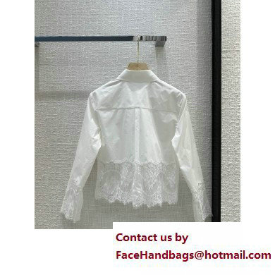 Dolce  &  Gabbana WHITE COTTON SHIRT WITH LACE 2023